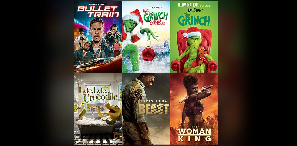 Featured movies for purchase include Bullet Train, Beast, The Woman King, and more